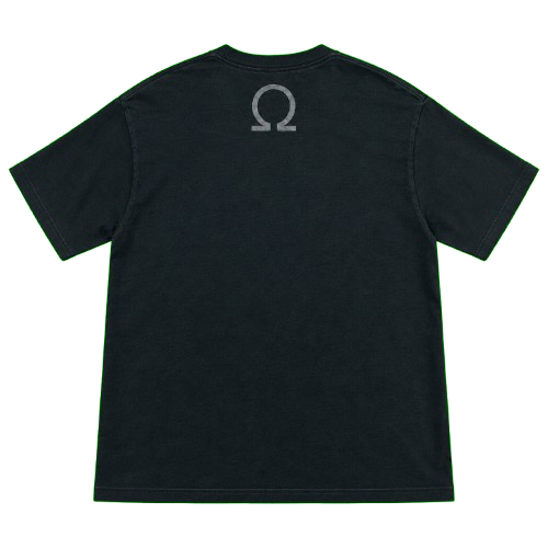 APOLLO BLUE CURSRIVE T-SHIRT - BLACK