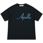 APOLLO BLUE CURSRIVE T-SHIRT - BLACK