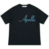APOLLO BLUE CURSRIVE T-SHIRT - BLACK